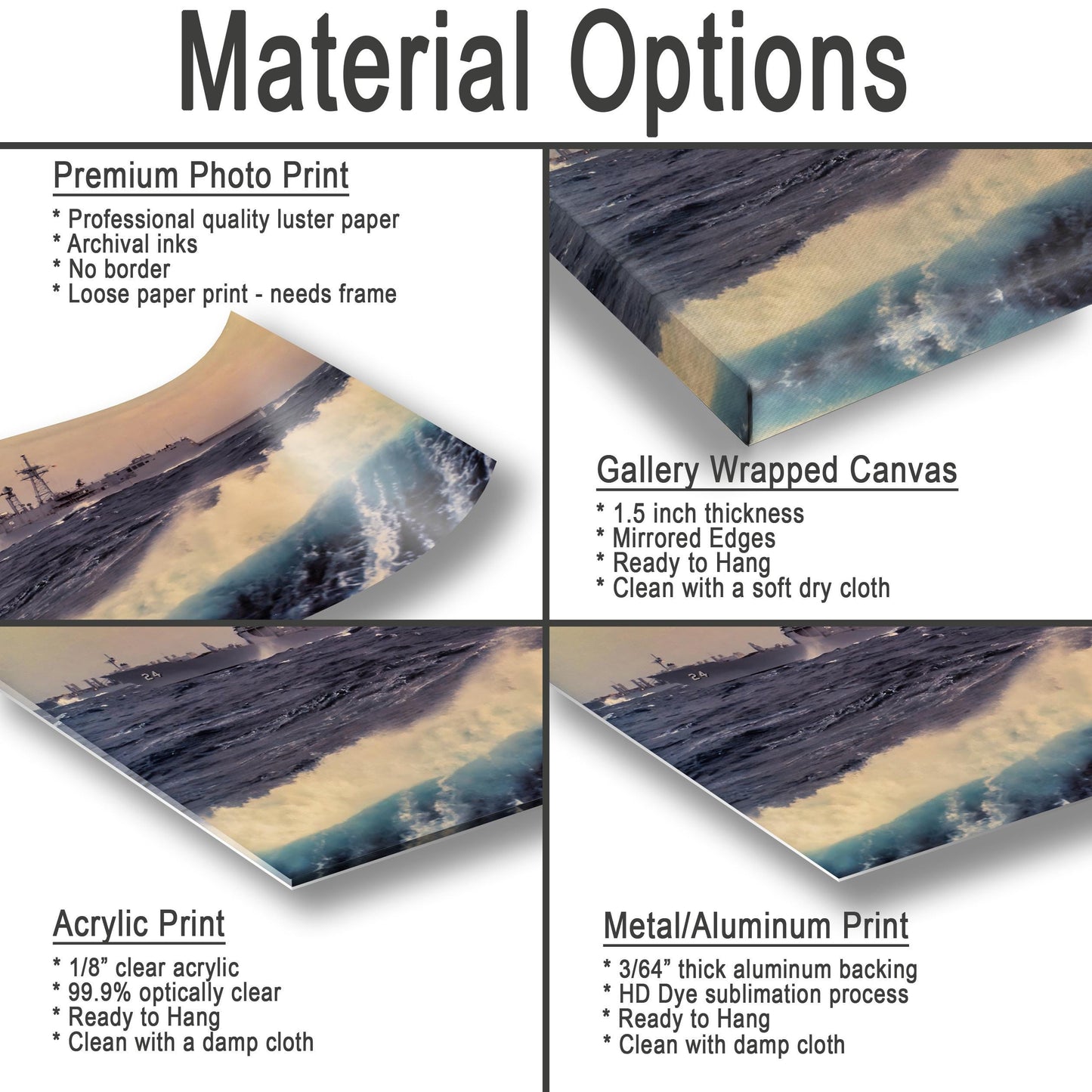 USS Jack Williams Print – 1983 Mediterranean Navy Ship Photo | Stormy Seas Wall Art