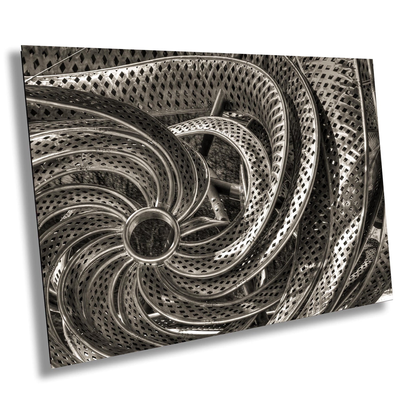 Black and White Photography Wormhole Art Print - Contemporary Metal Canvas Wall Art