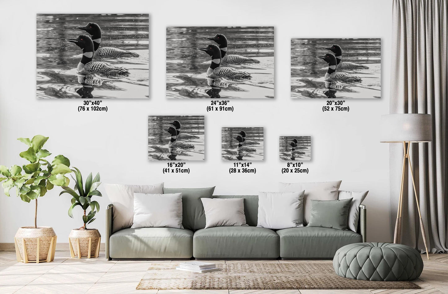 Loons on Lake Print - Wildlife Wall Art | Hudson Valley Decor Canvas & Metal