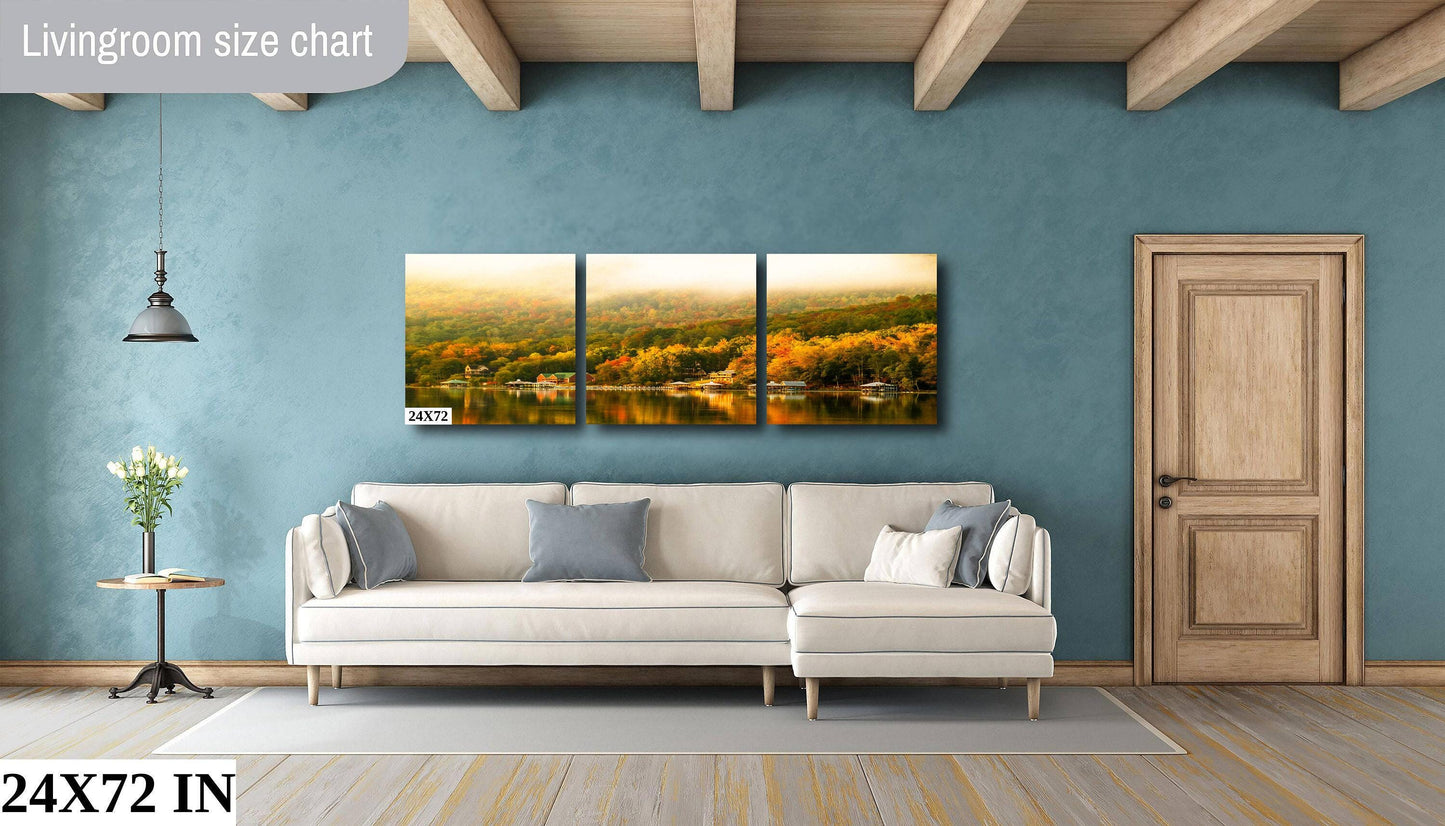 Tennessee River Canvas Print – Vibrant Fall Colors Wall Art | Mountain Landscape