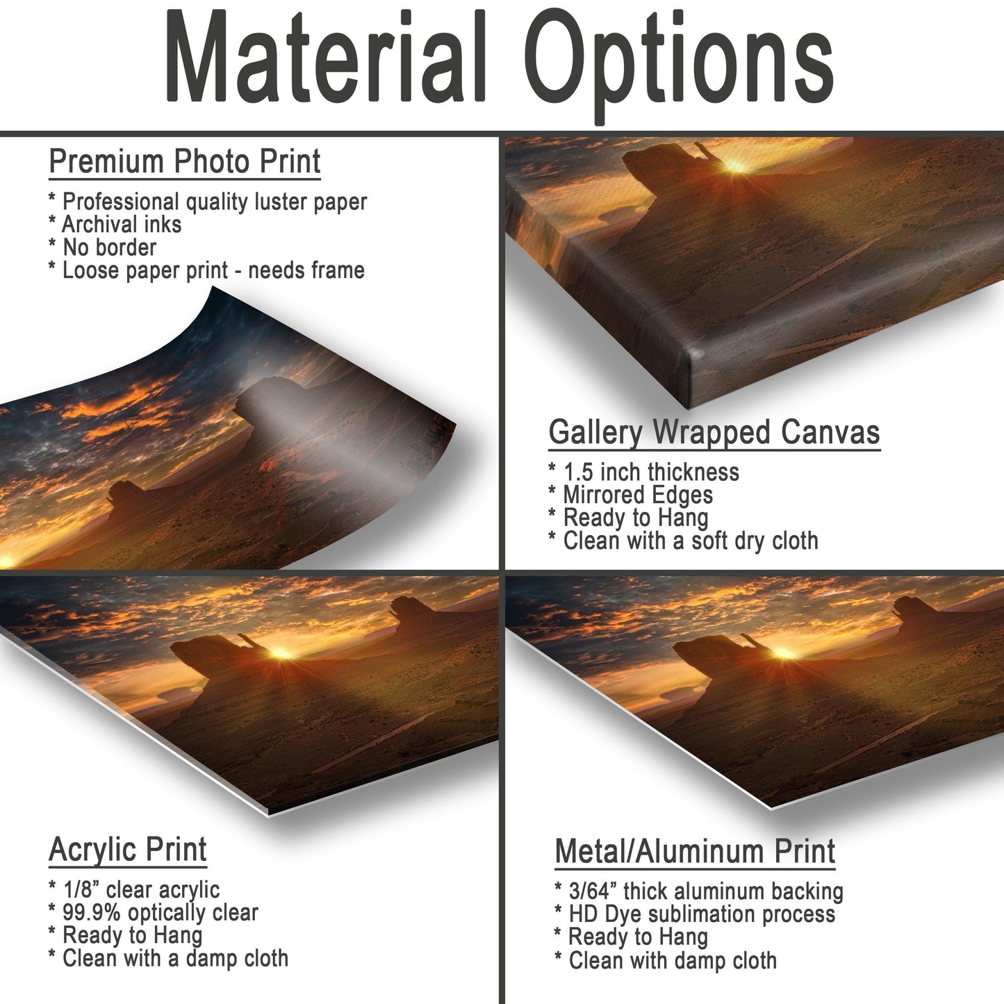 Monument Valley Wall Art – Sunrise Canvas Print | Vivid Desert Landscape Decor