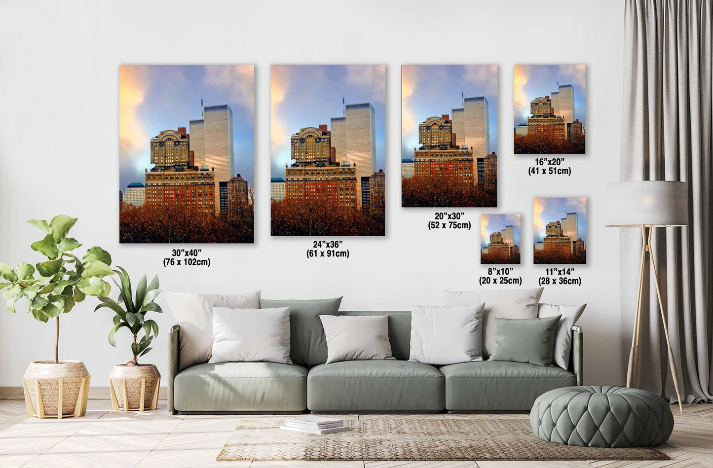 Vintage World Trade Center Print – Manhattan Skyline Art | 9 11 Memorial Gift