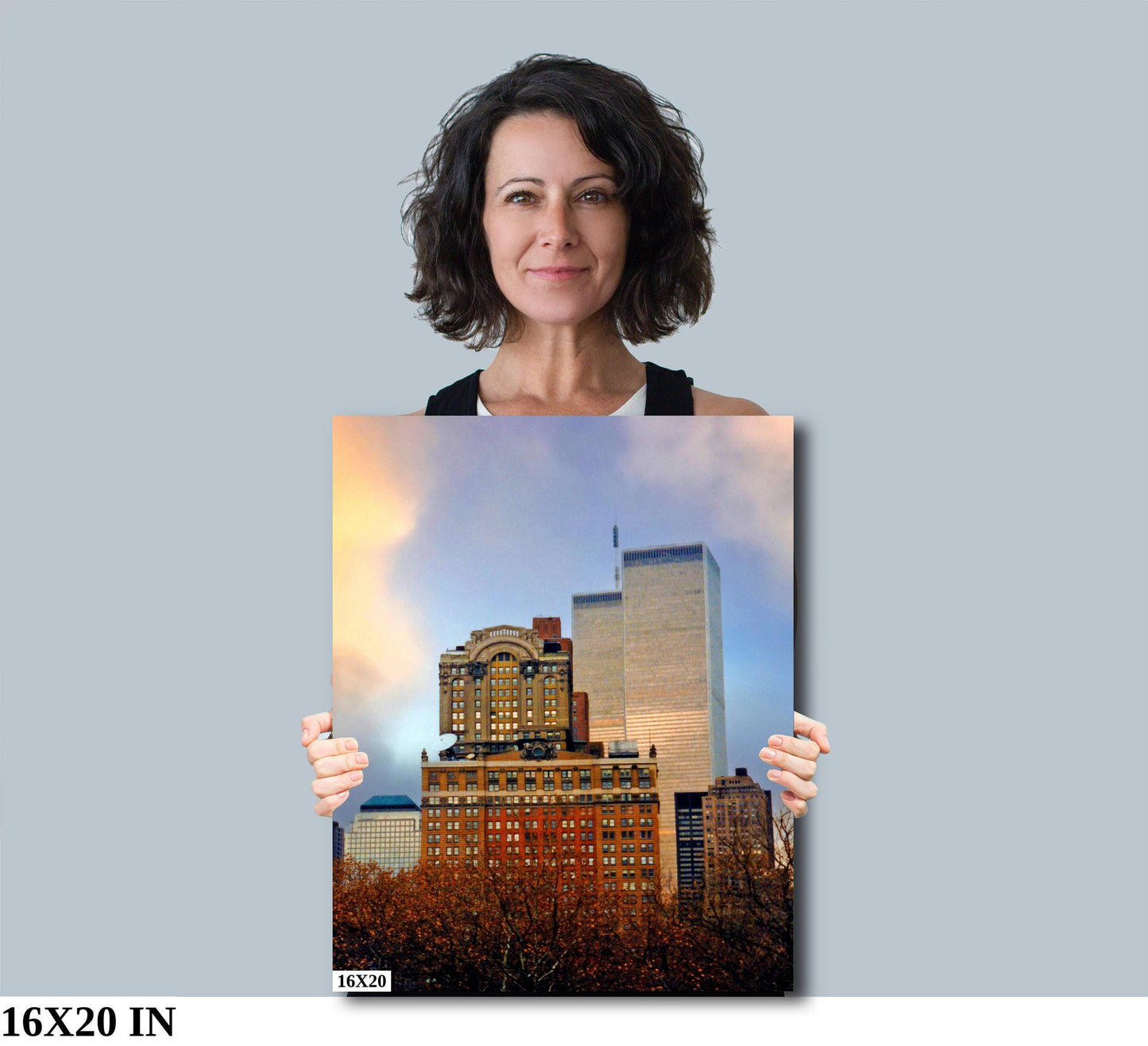 Vintage World Trade Center Print – Manhattan Skyline Art | 9 11 Memorial Gift