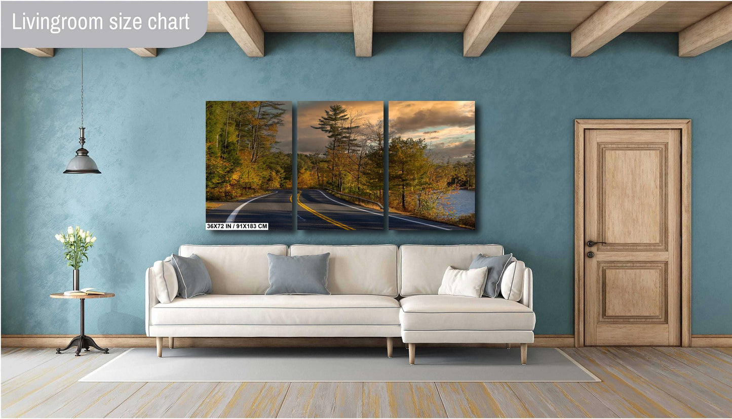 Adirondack Mountain Print - Loon Lake Autumn Landscape Art | Ready To Hang Canvas