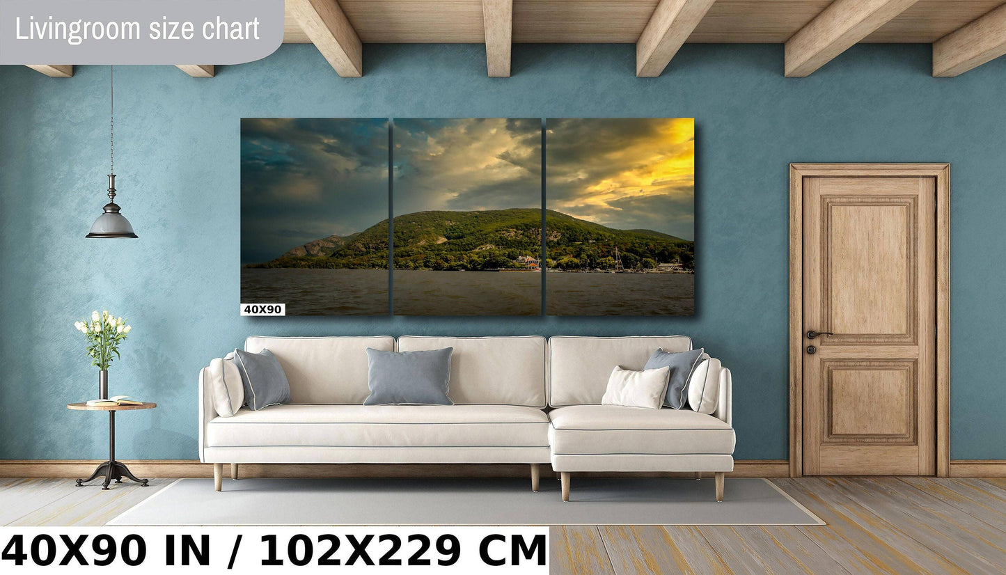 Hudson Valley Canvas Print – Cold Spring River View Wall Art with Vibrant Color