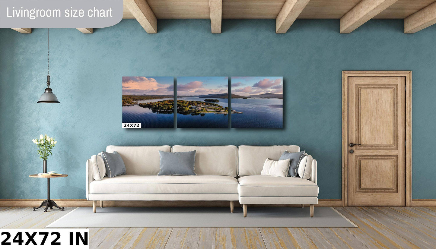 Lake George Wall Art – Adirondack Mountain Print With Sagamore Hotel Photo