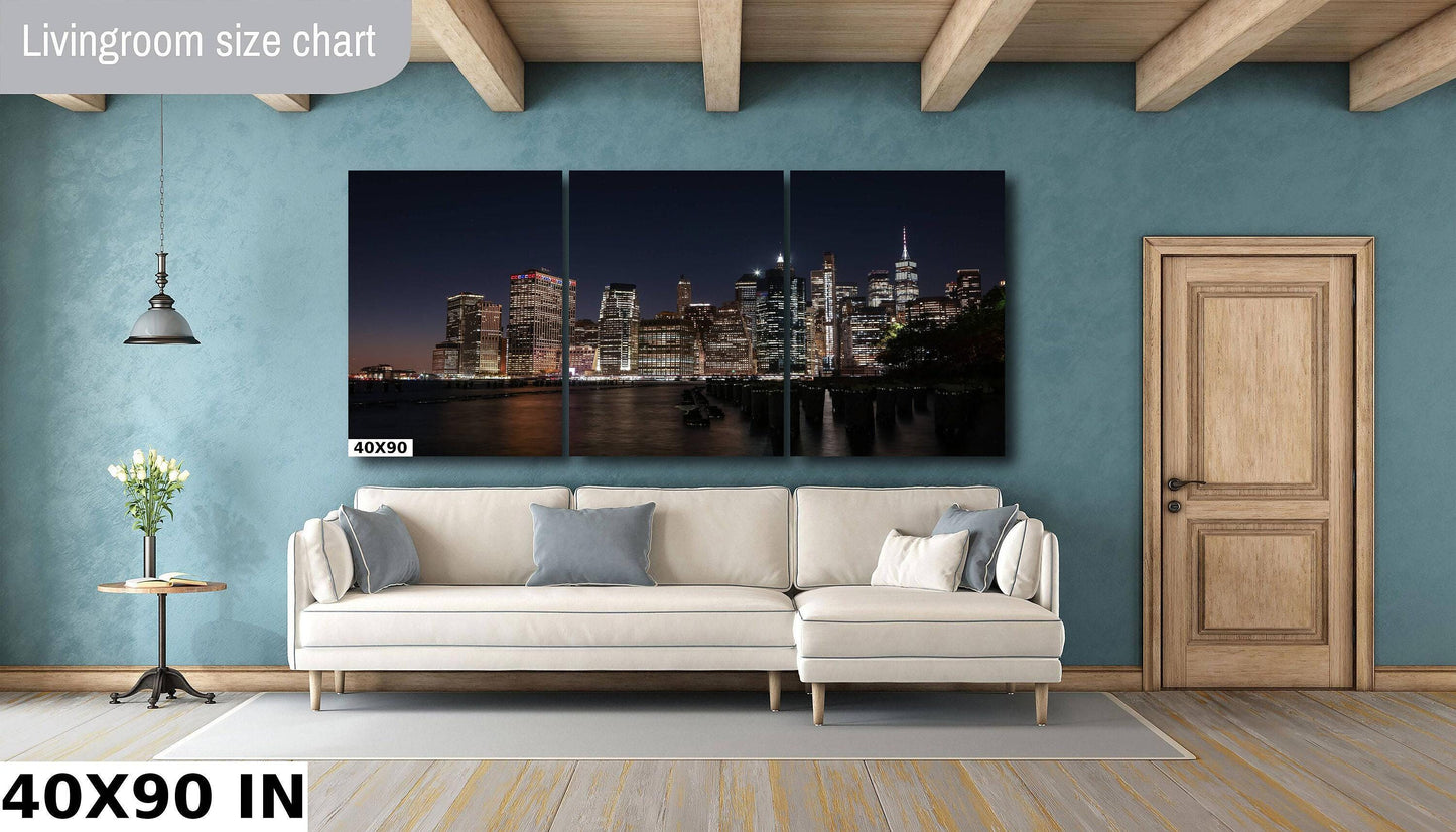 NYC Skyline Print – Brooklyn Cityscape & Lower Manhattan View Print Canvas