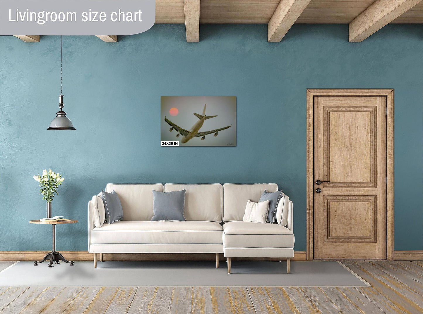 747 Cargo Jet Canvas - Hudson Valley Aviation Wall Art | Sunset Flight Scene Print