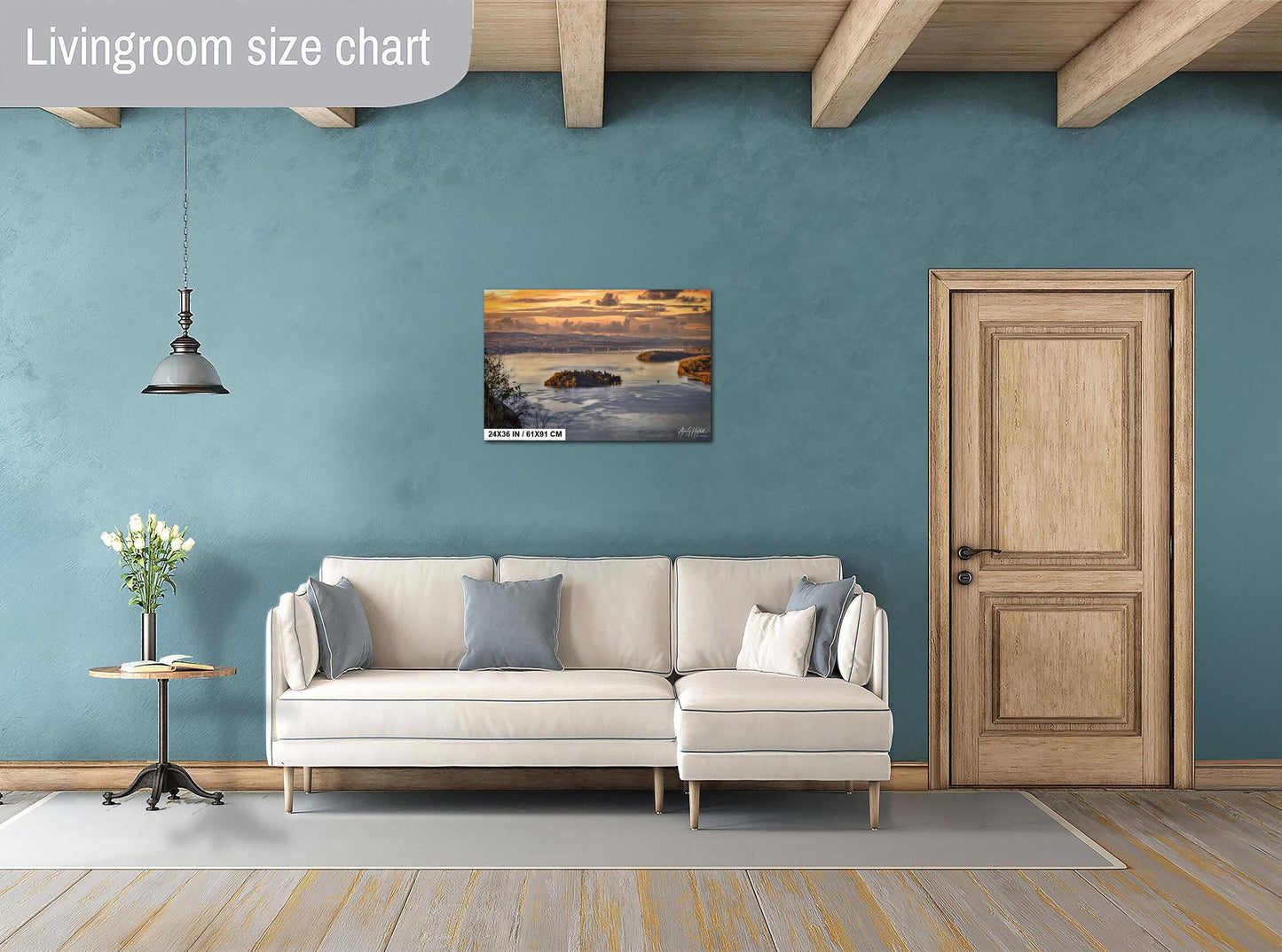 Hudson Valley Landscape Print – Bannerman Island Autumn River View Photo