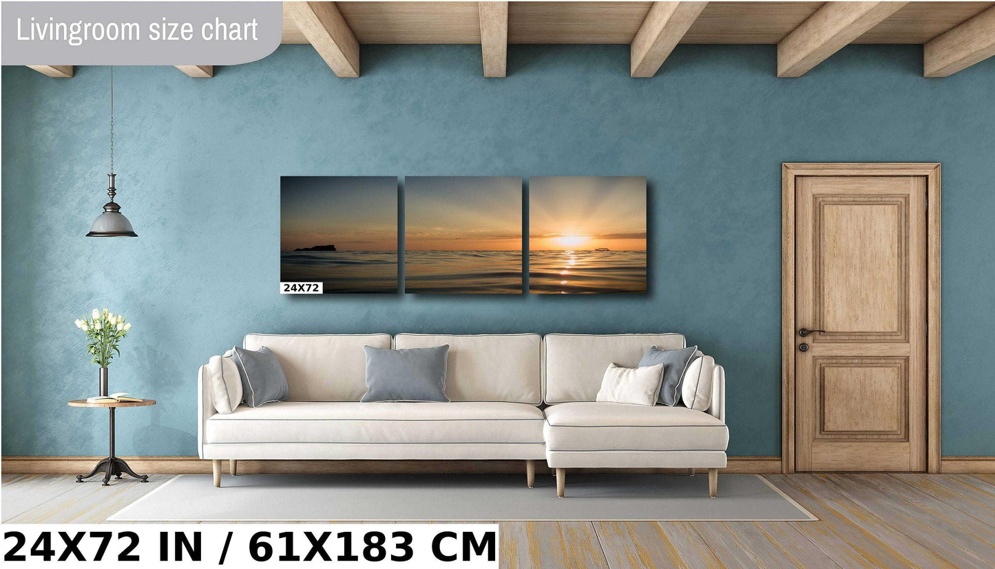Ocean Sunset Canvas Print - Roatan Island Photography | Vibrant Sunset Poster Wall Art