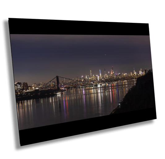 NYC Skyline Metal Print - Palisades Bridge View | Vibrant Color Urban Wall Art