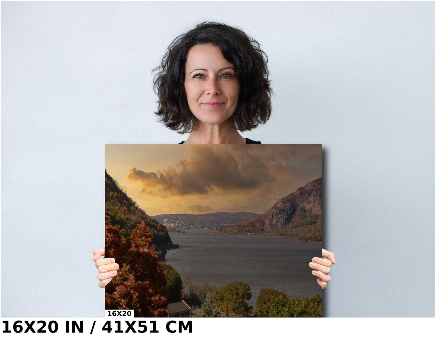 Hudson River Sunset Print - Vibrant Color Canvas Wall Art | West Point View