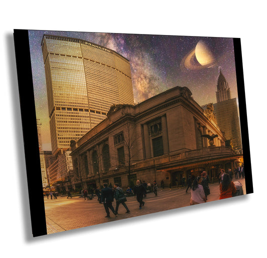 Manhattan Skyline Art – Grand Central Metal Print Poster | Urban Night Scene