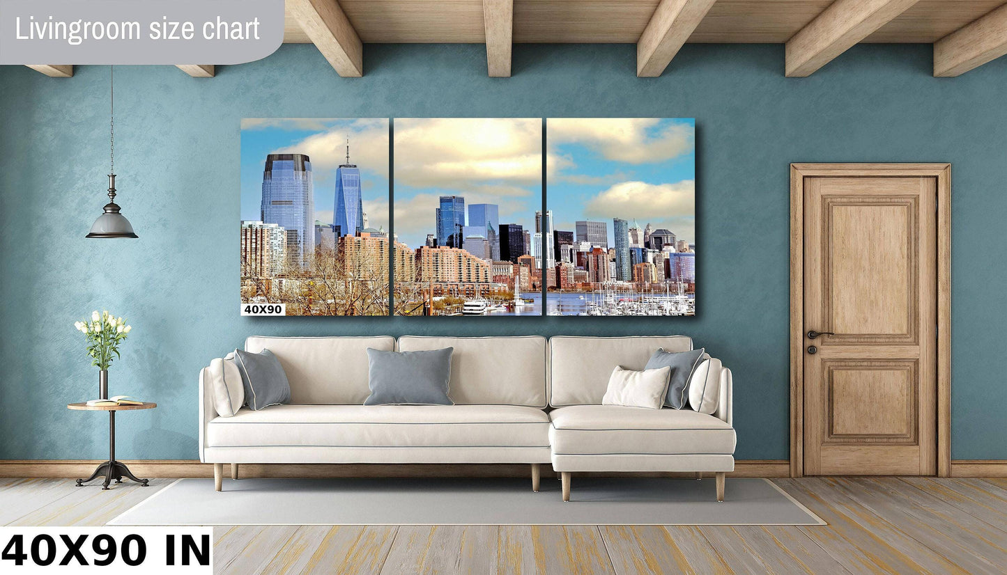 NYC Skyline Metal Print - Lower Manhattan Photo Canvas | Vibrant Urban Landscape Art