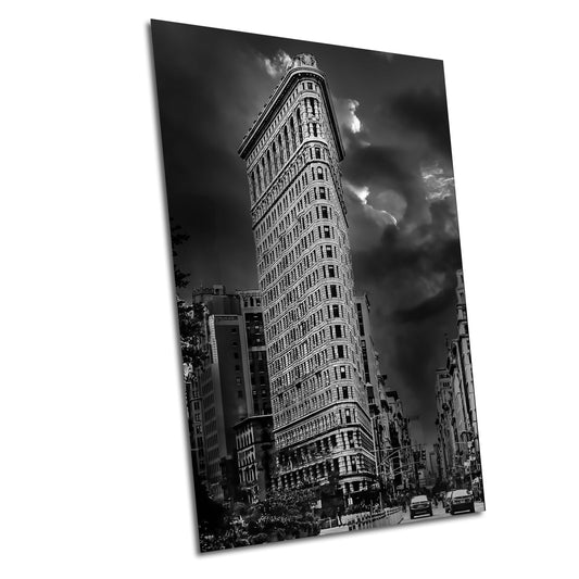 Another New York City Famous Icon on a stormy day metal print canvas print color photography night sunset river