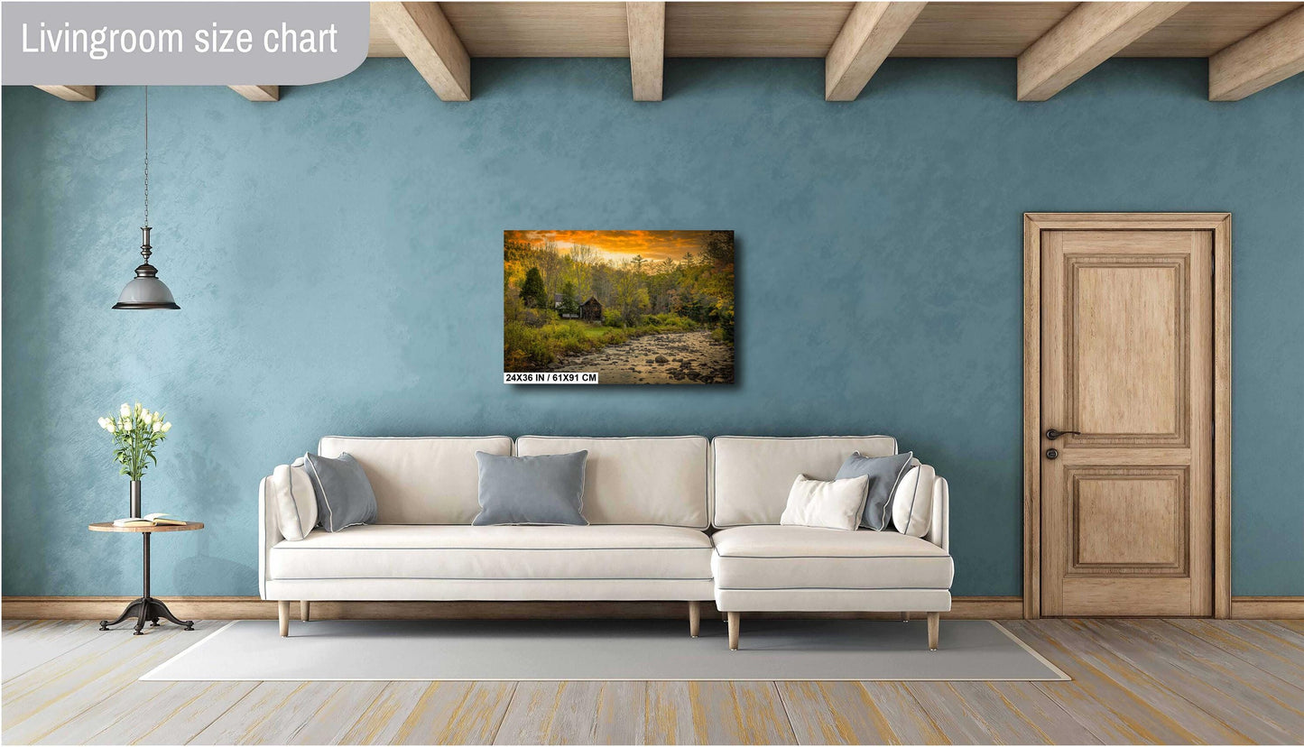 Hudson River Wall Art - Adirondack Landscape Canvas Print | Vibrant Autumn Decor