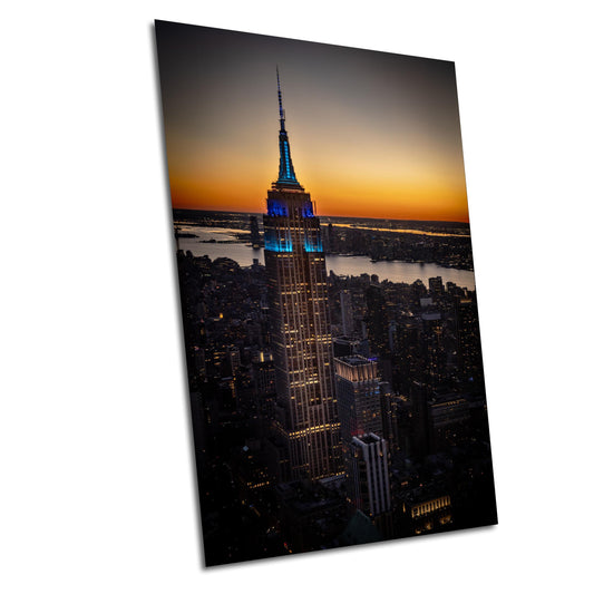 NYC Skyline Sunset - Vibrant City Colors | Manhattan City View Canvas Print