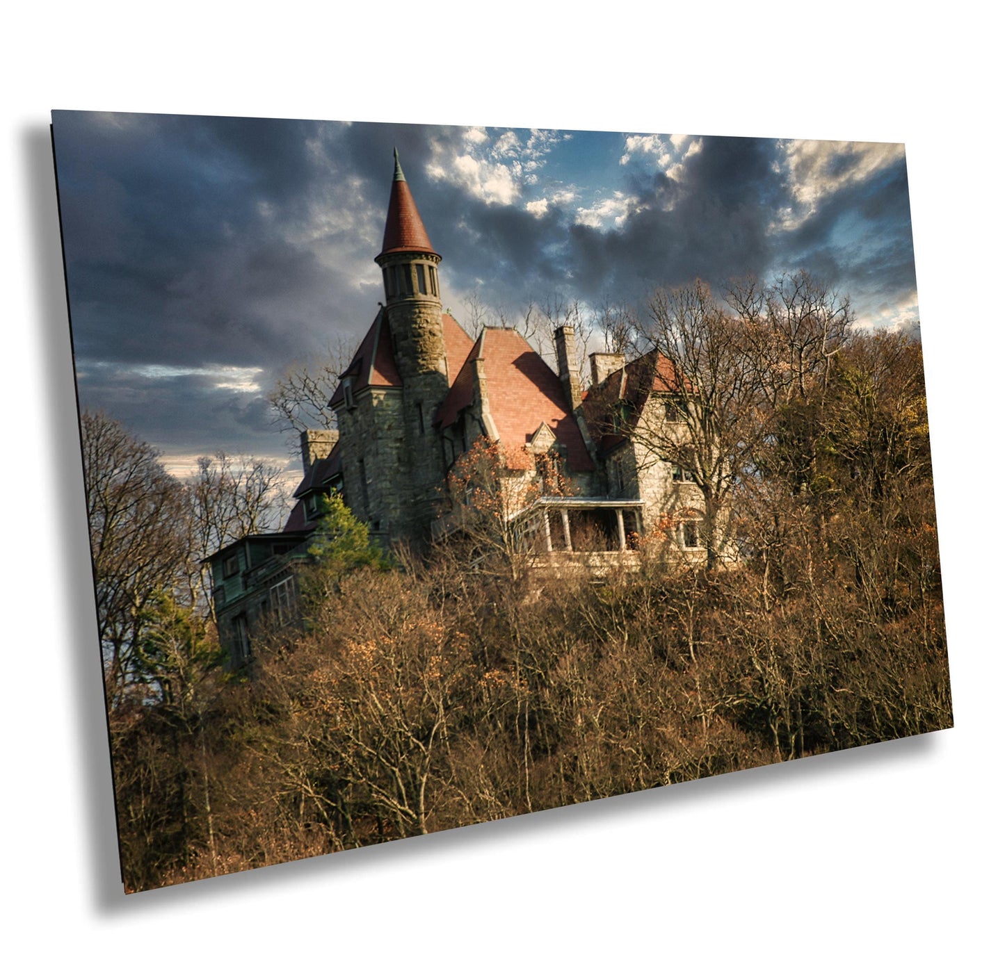 Castle Rock Wall Art - Hudson River View Rustic Stone Castle Photography Print