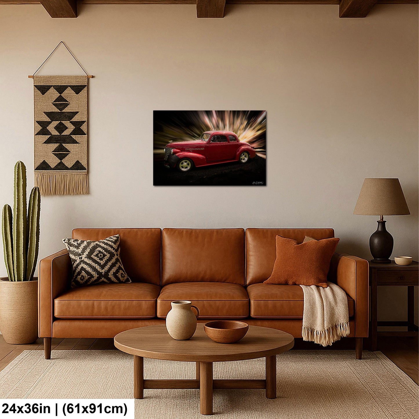 1939 Chevrolet, Art Deco Street Rod Print | Photo Paper, Canvas, Metal | 8x10-16x20, Deep Red Coupe