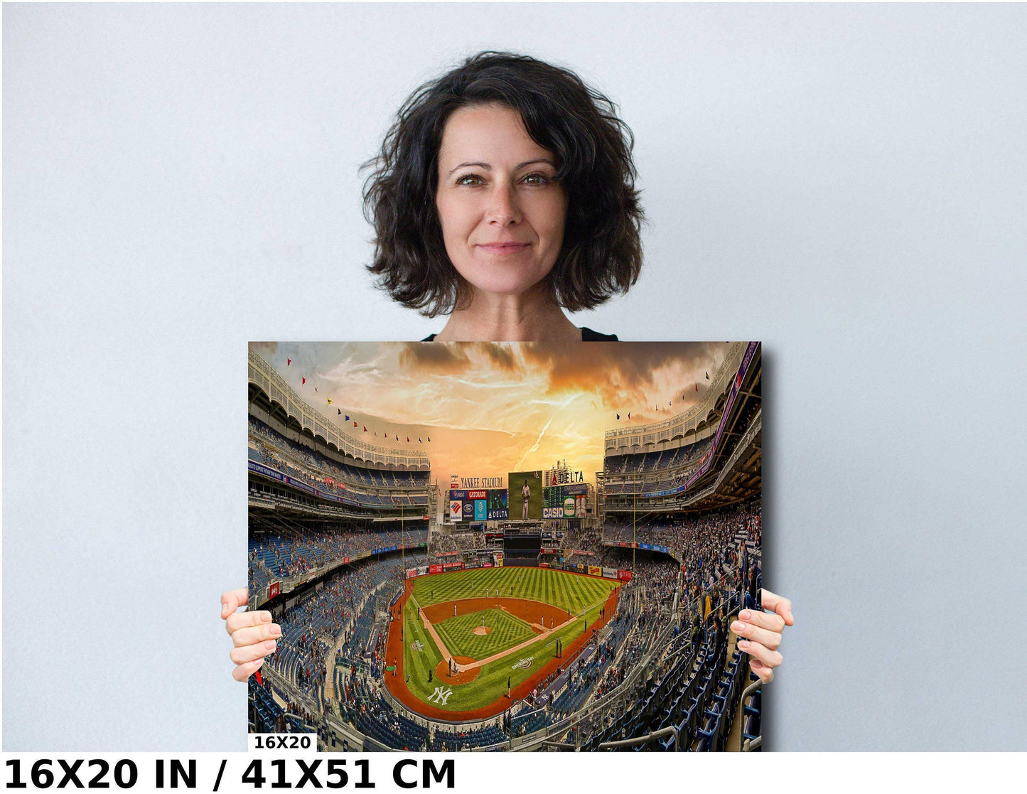 Yankee Stadium Metal Print – Panoramic NYC Stadium Wall Art With Sunset Colors