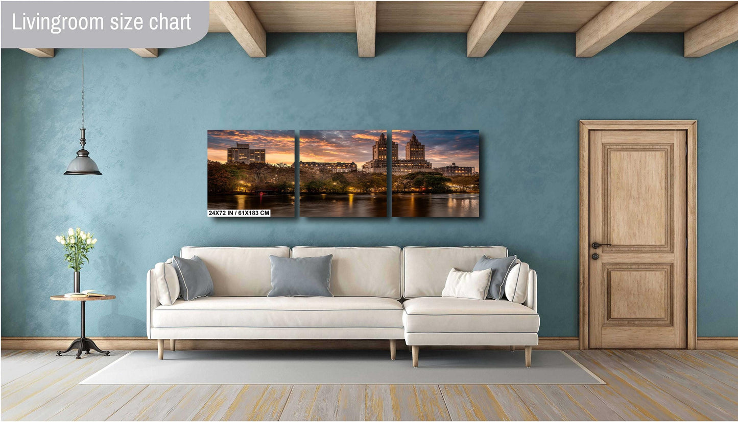 Central Park Sunset Print - New York City Lights Metal Wall Art, Canvas