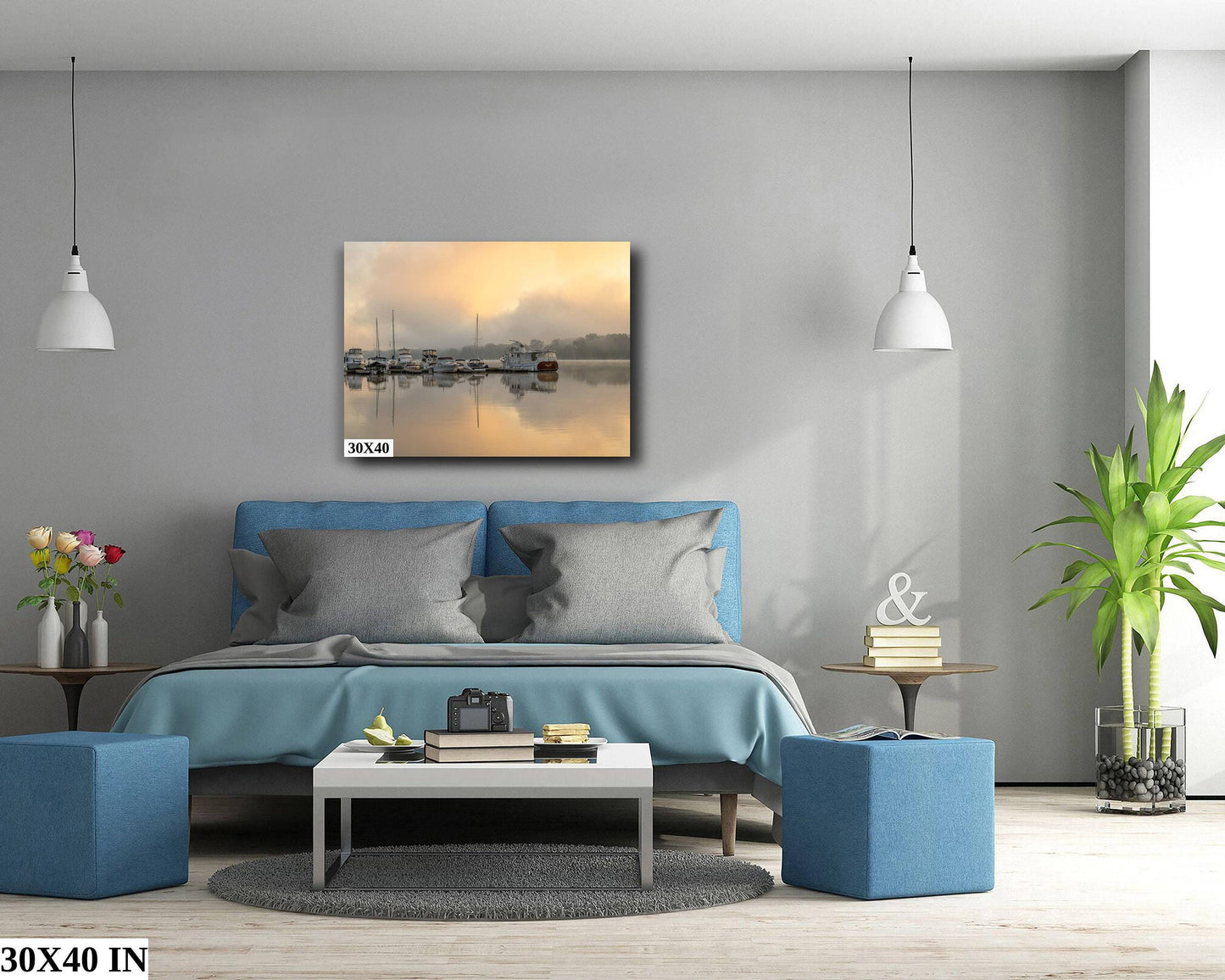 Hudson River Wall Art – Shady Harbor Marina Metal Acrylic Print, Waterfront Decor