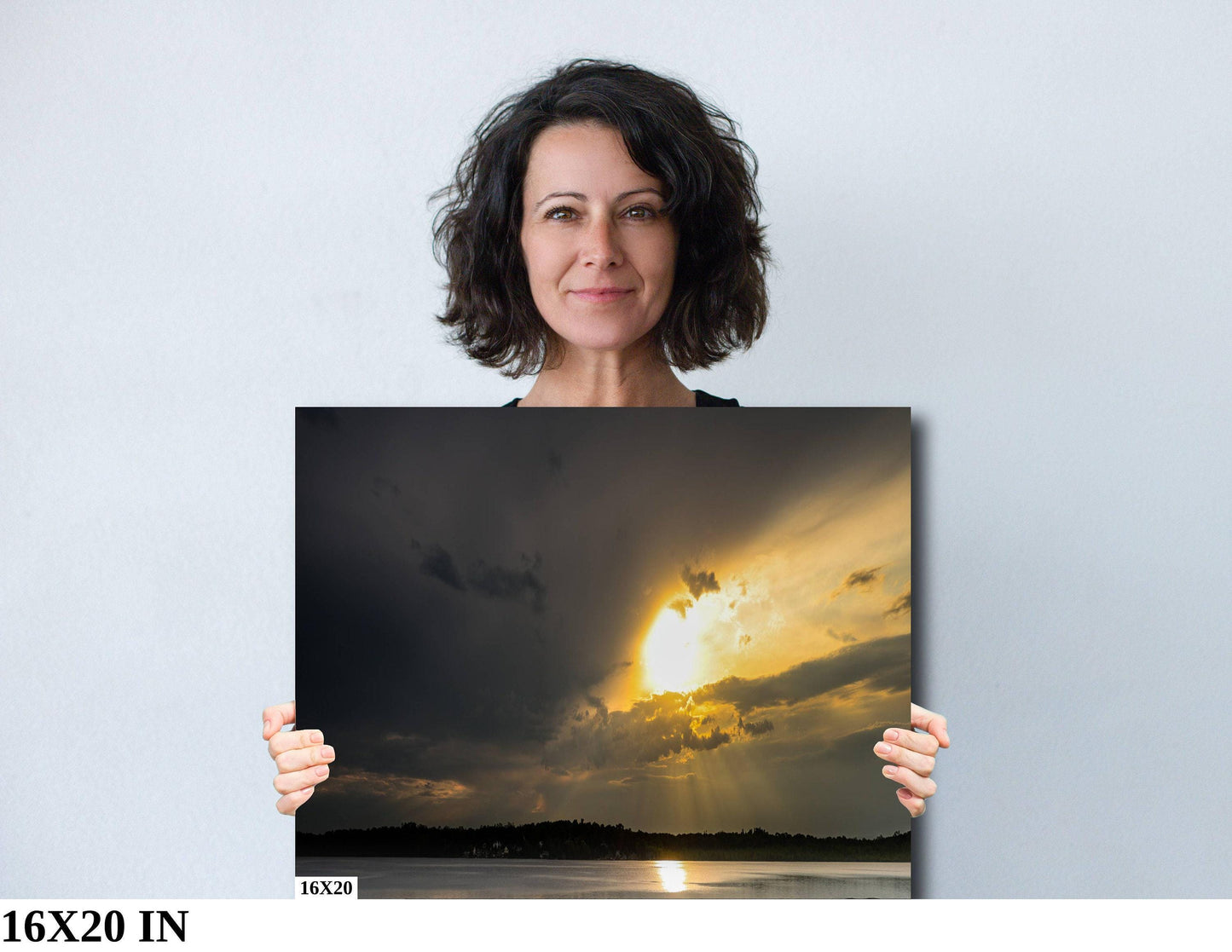 Orange Lake Sunset Print - Panoramic Lake Photography | Newburgh Wall Art Canvas