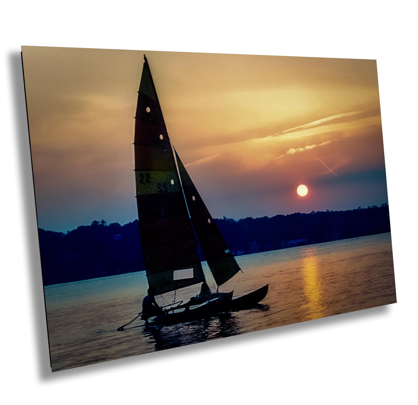 Orange Lake Sunset Canvas - Ready to Hang Canvas Wall Art | Newburgh NY Lake Decor