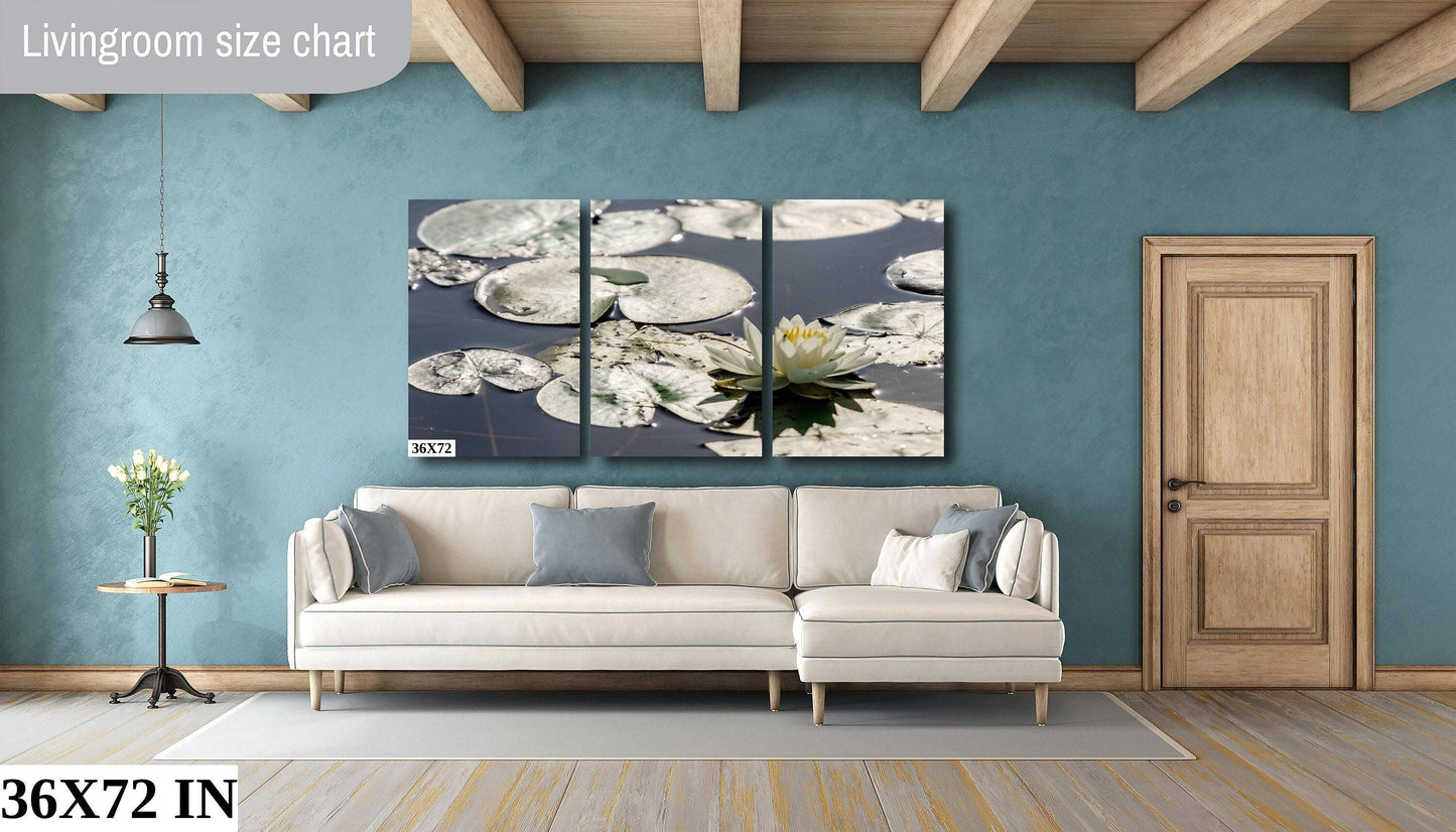 Water Lilies Wall Art - Adirondack Lake Decor | Ready to Hang Nature Canvas Print