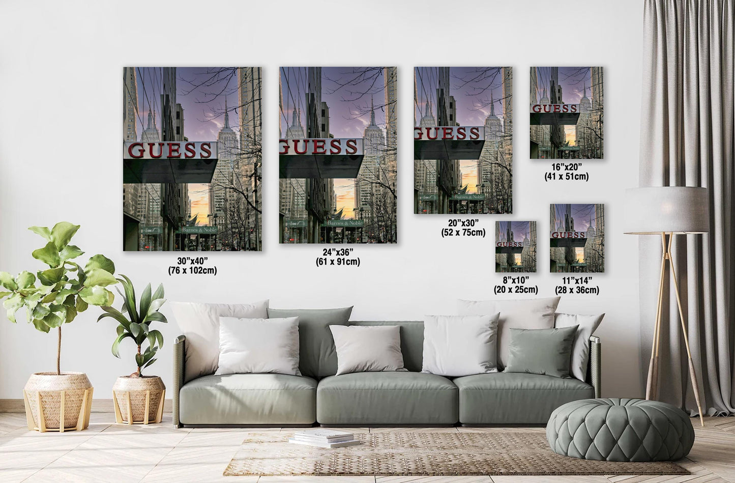 Midtown at Dusk Print – Golden Hour Cityscape Canvas | Urban Twilight Art