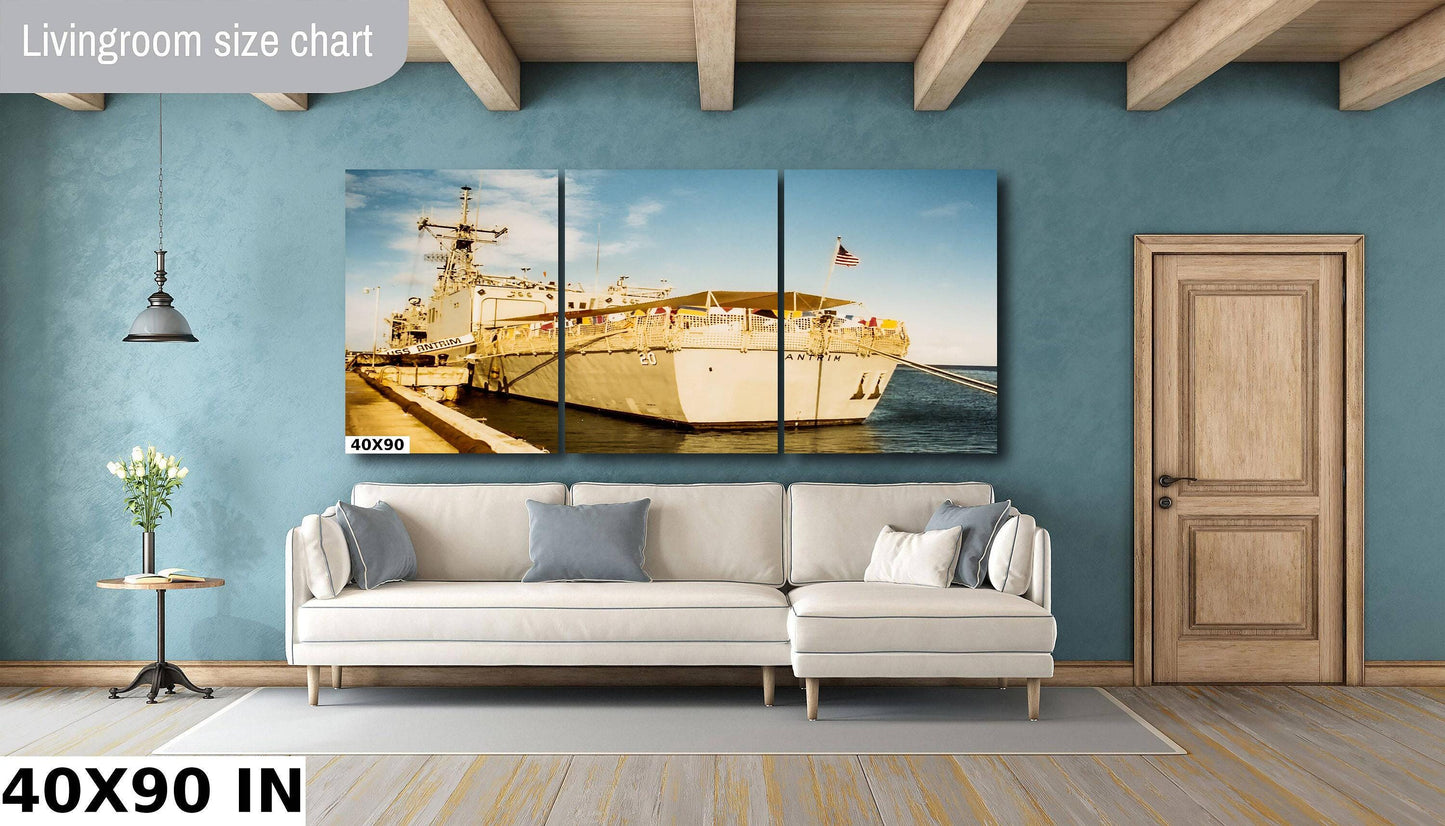 USS Antrim Wall Art – Bahamas 1981 Print | Naval Ship Decor Canvas & Metal