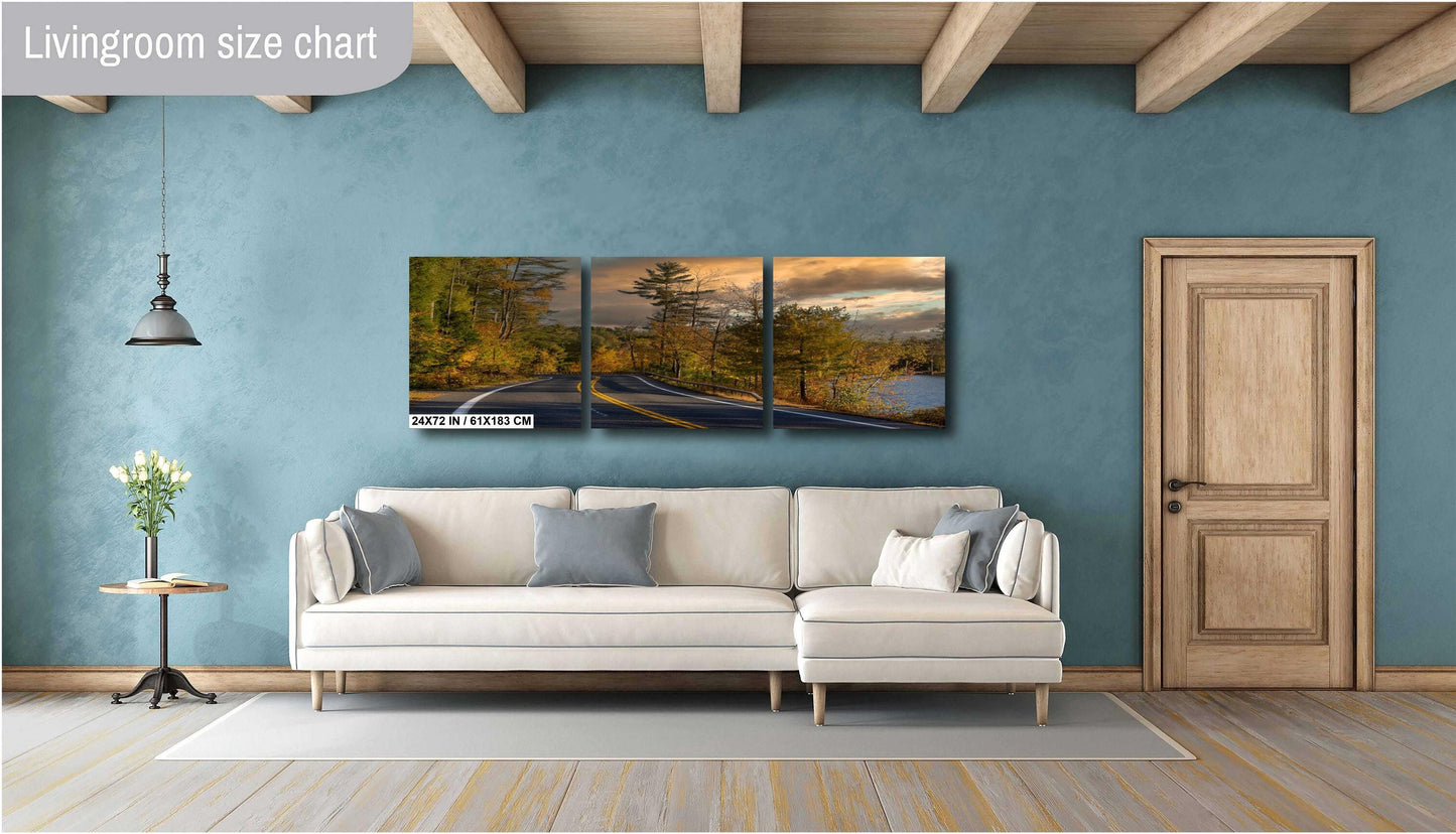 Adirondack Mountain Print - Loon Lake Autumn Landscape Art | Ready To Hang Canvas