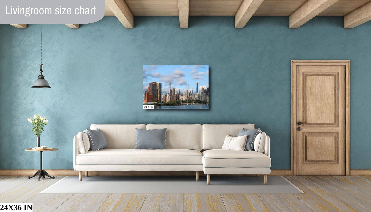 Manhattan Skyline Canvas - Colorful Cityscape Wall Art | Ready To Hang Canvas Print