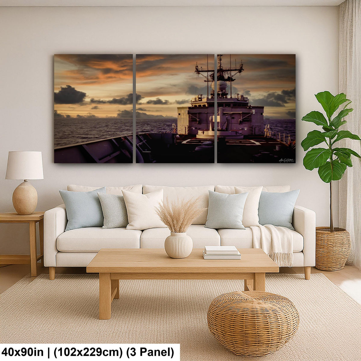 USS Antrim Photo Print, Perry Class Frigate Persian Gulf Sun 1983