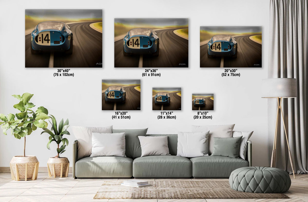 Shelby Daytona Art Print, Vintage Racing Glossy Photo Print Metal