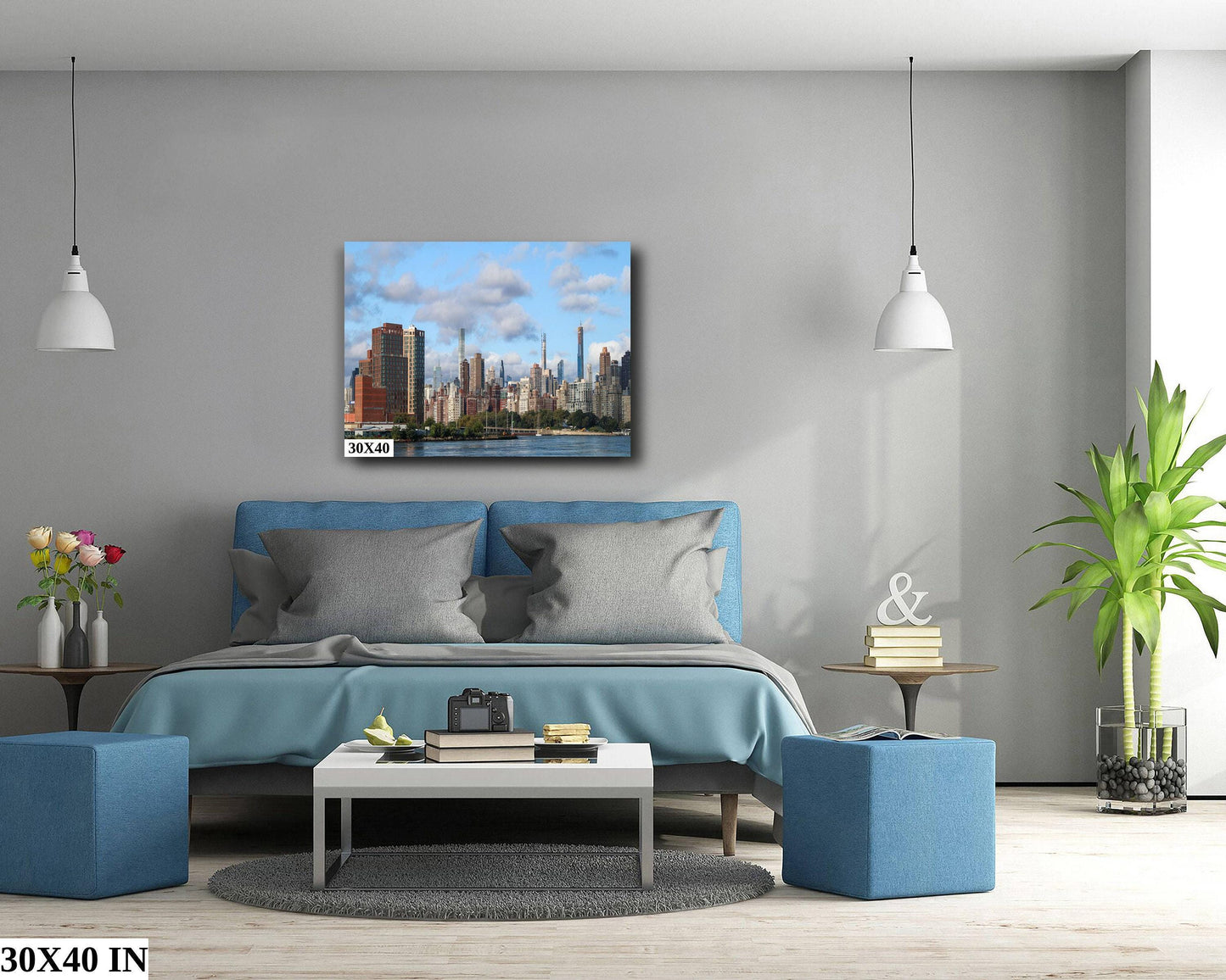 Manhattan Skyline Canvas - Colorful Cityscape Wall Art | Ready To Hang Canvas Print