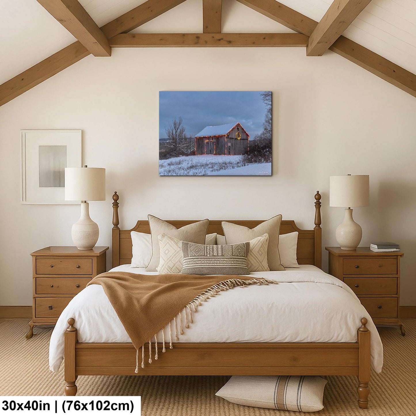 Snowy Barn, Hudson Valley Winter Landscape Photo | Glossy Paper, Canvas, Metal - Sizes 8x10–16x20