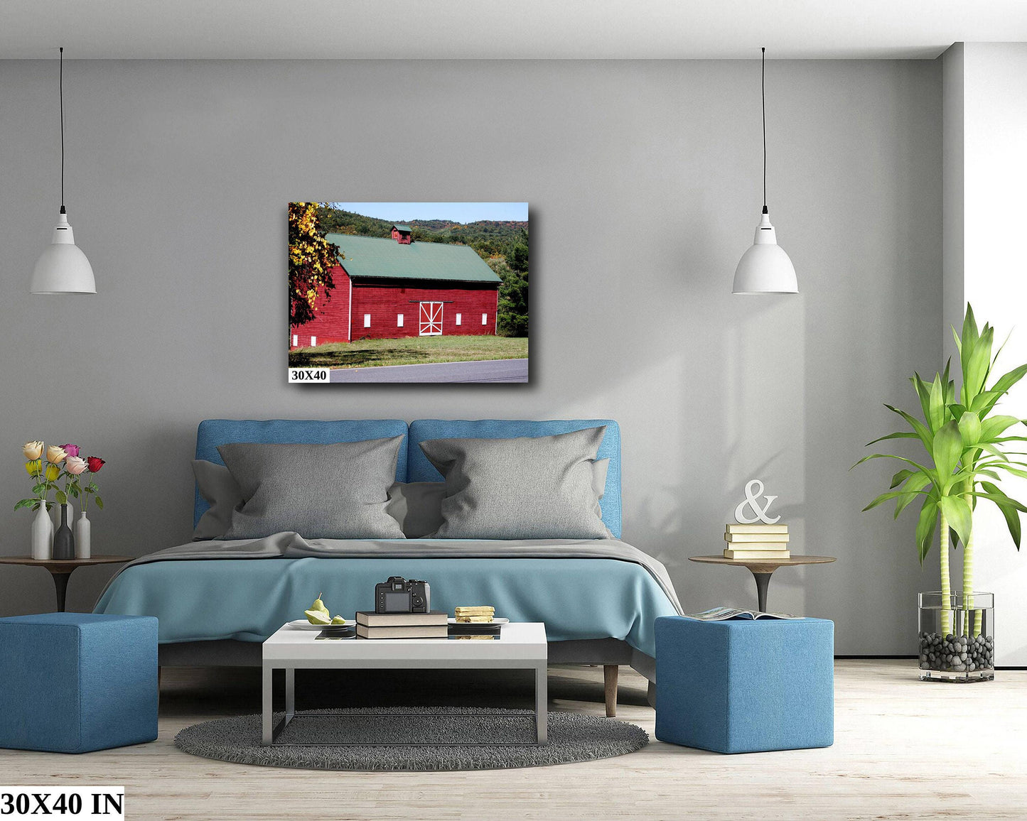 Barn Wall Decor | Rustic Barn Print & Upstate New York Art - Farm Life Gift Canvas