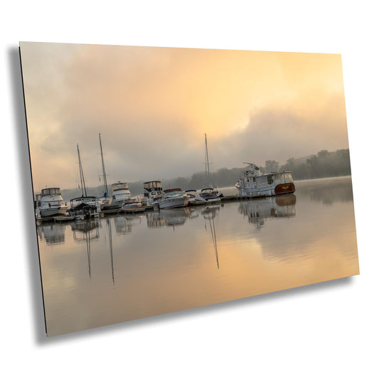 Hudson River Wall Art – Shady Harbor Marina Metal Acrylic Print, Waterfront Decor