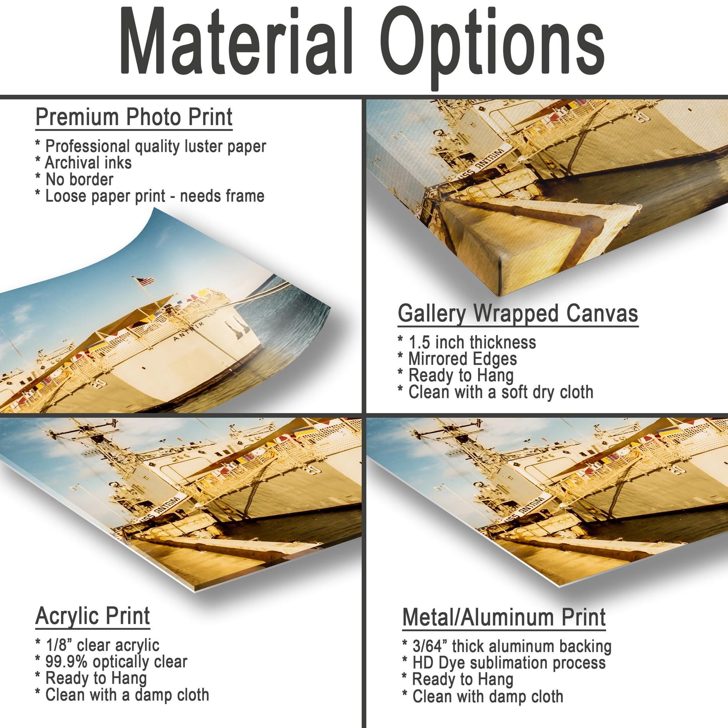 USS Antrim Wall Art – Bahamas 1981 Print | Naval Ship Decor Canvas & Metal