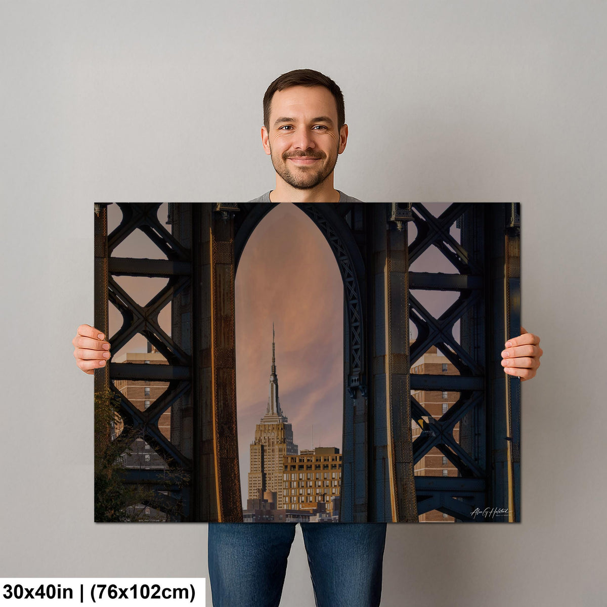 Manhattan Bridge Wall Art, Brooklyn Skyline Photo Print, CanvasNY