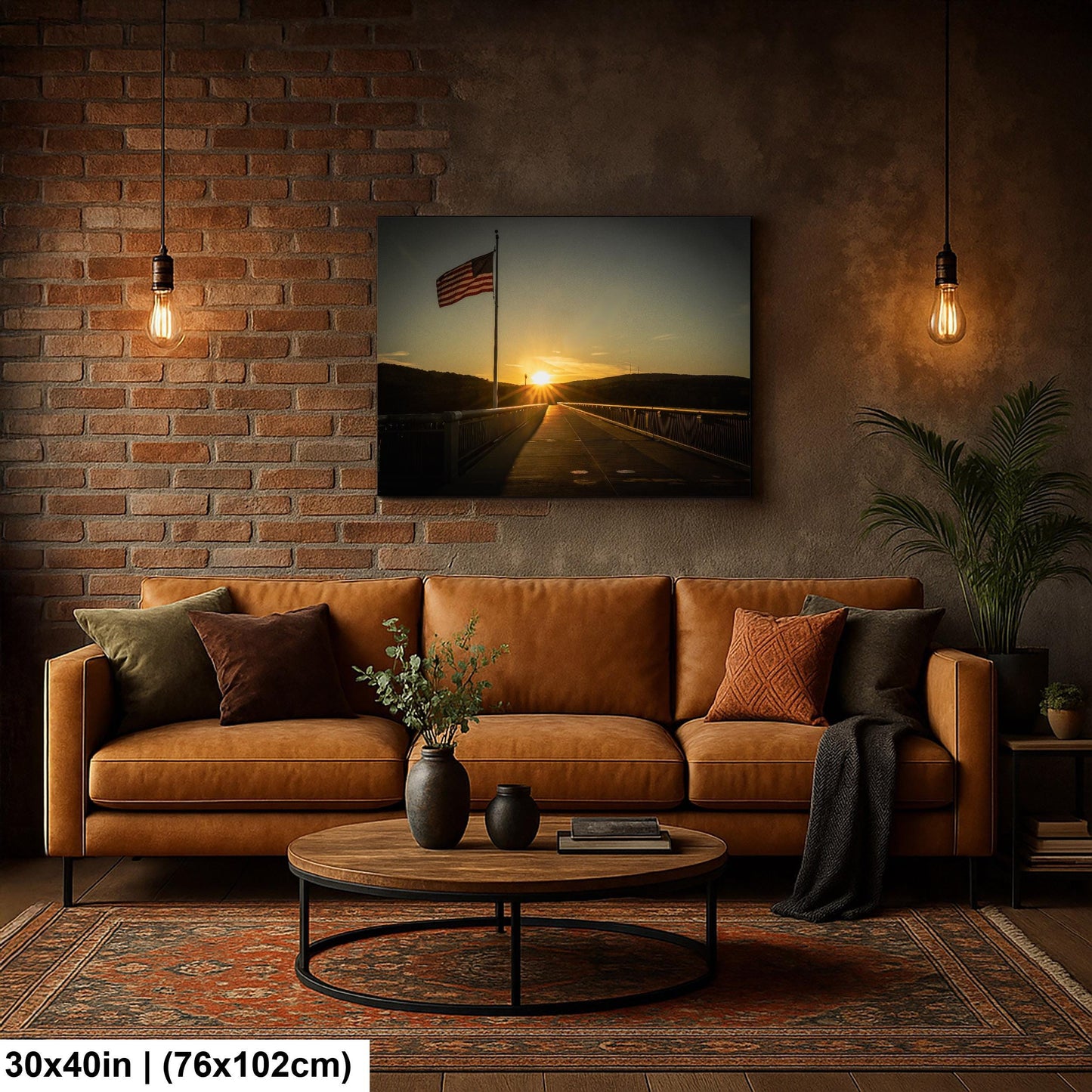 Walkway Over the Hudson Print - Historic Bridge Art | Golden Hour Sunset Reflection