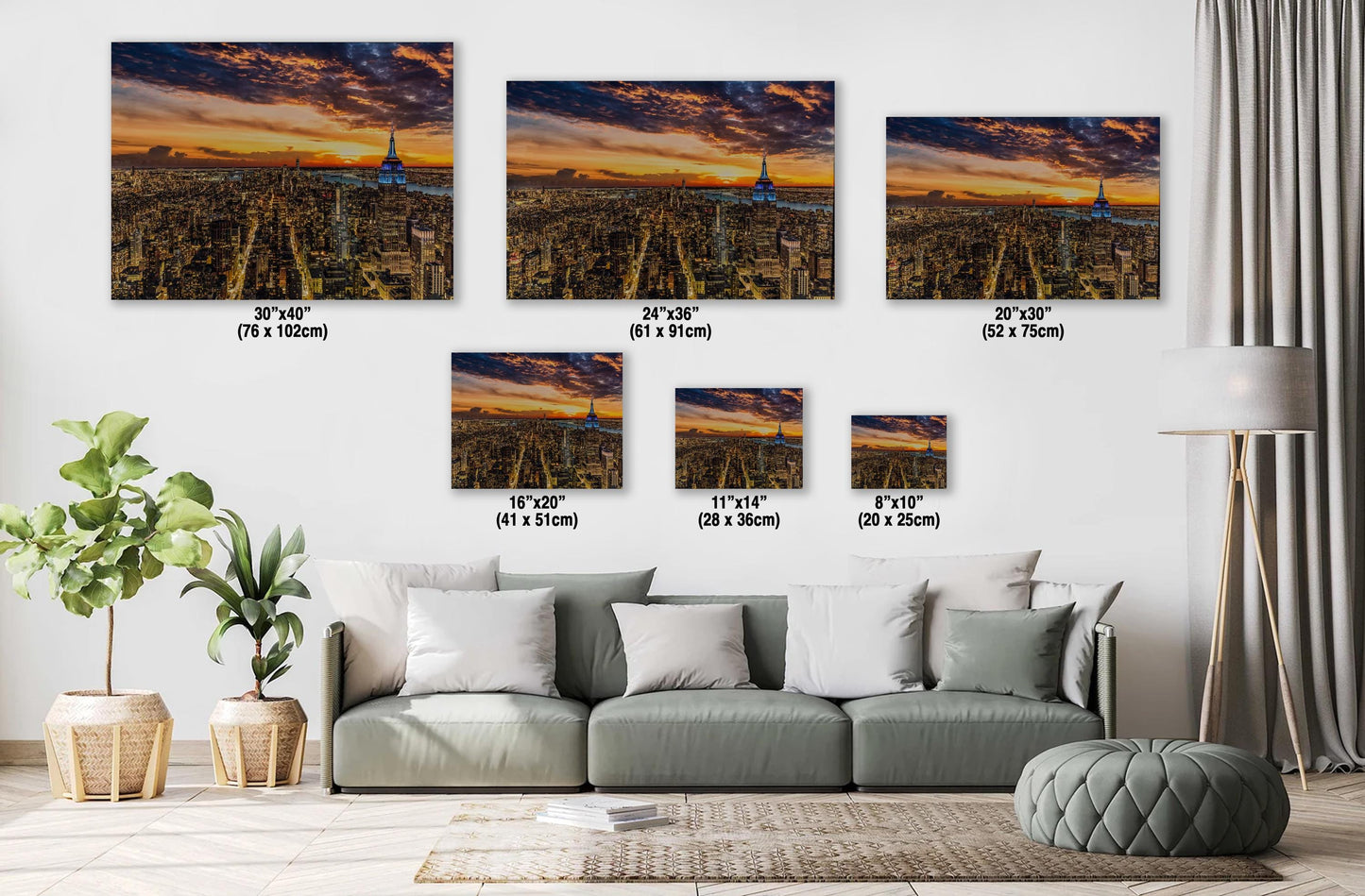 NYC Sunset Metal Print - Vivid Color Photography | Manhattan Skyline Decor
