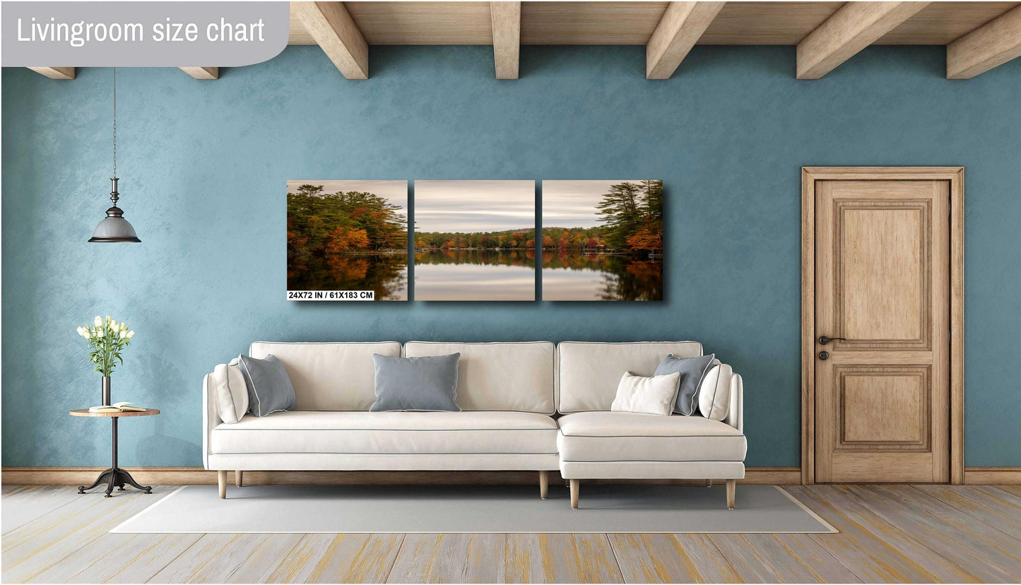 Adirondack Metal Print - Cloudy Loon Lake Scenic Lake Canvas Wall Art