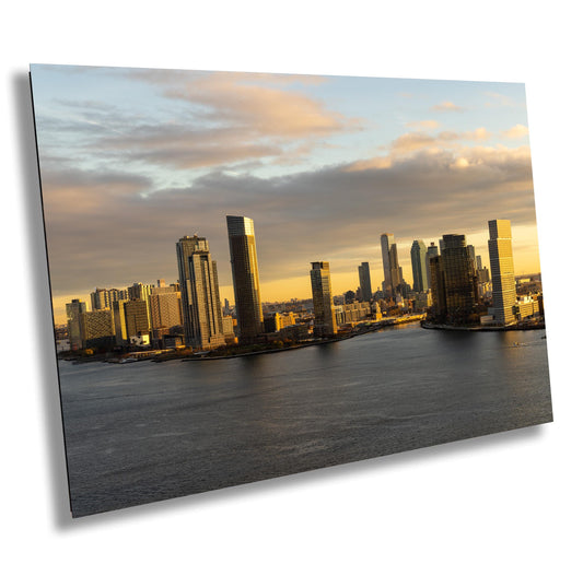 NYC Skyline Photography - Vibrant City Sunrise Metal Photo Print | Modern Home Decor