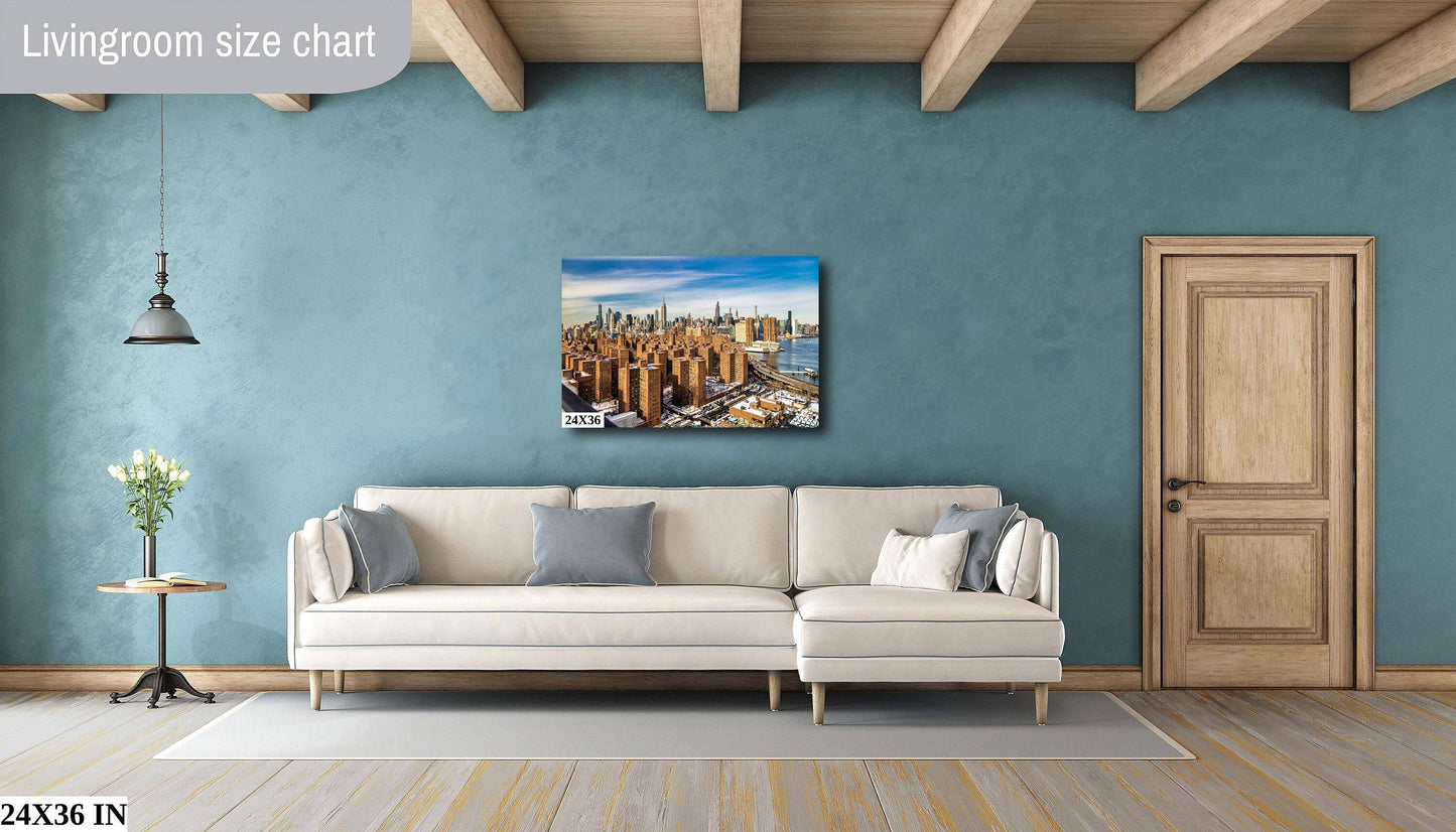 NYC Skyline Metal Print – Lower East Side Urban Nightscape Wall Art Decor