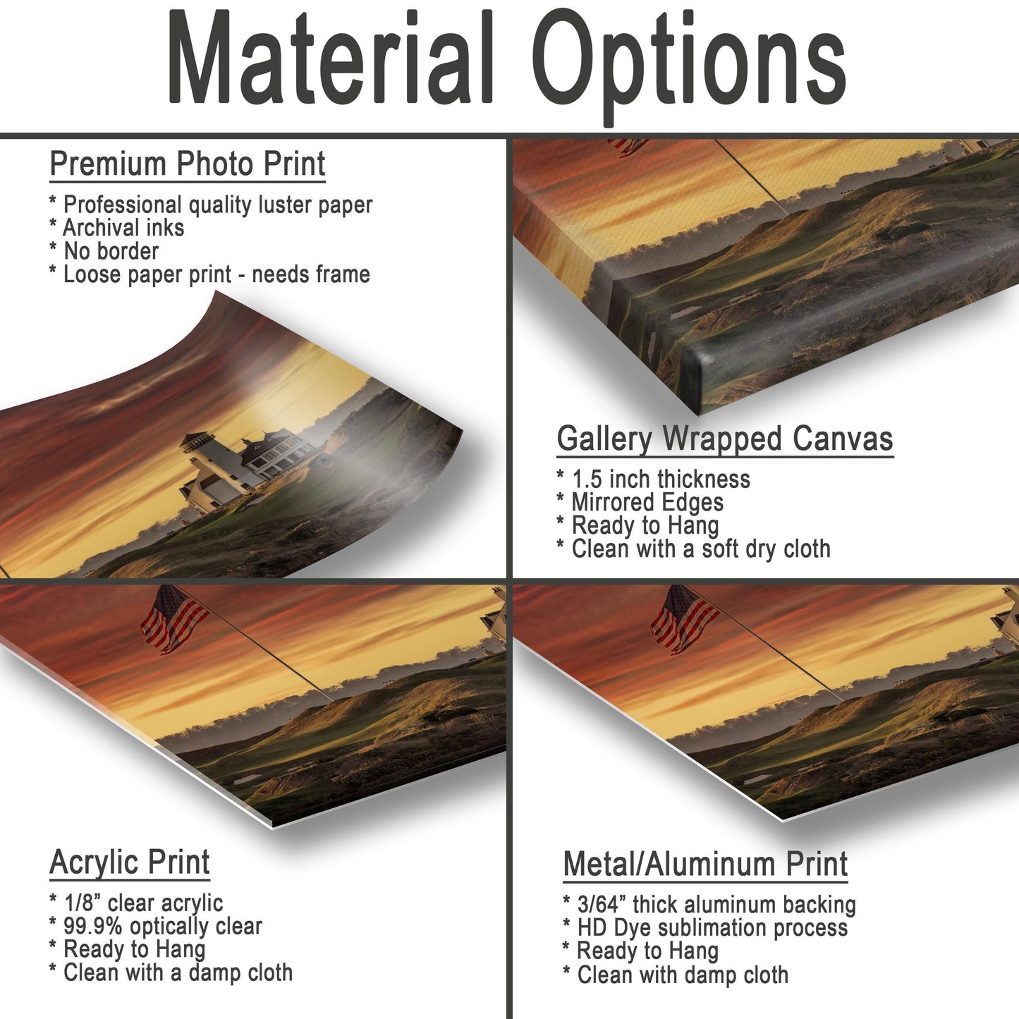 American Flag Sunset - Staten Island Ferry Patriotic Wall Decor Print