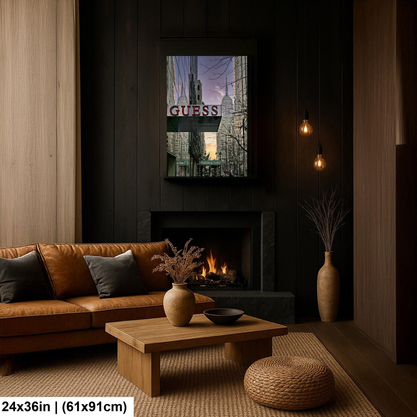 Midtown at Dusk Print – Golden Hour Cityscape Canvas | Urban Twilight Art