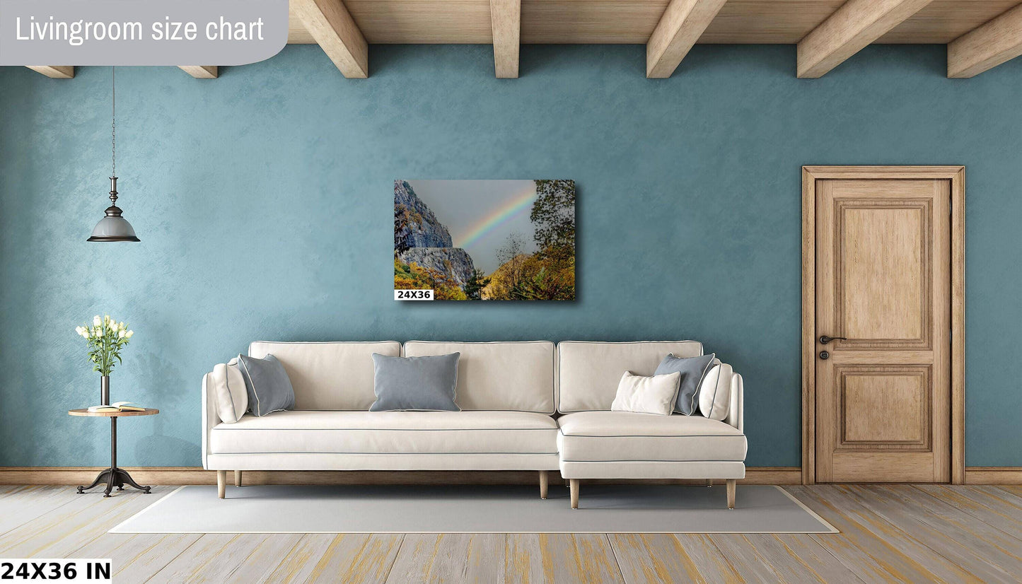 Storm King Mountain Wall Art – Scenic Route 218 Rainbow Landscape Canvas Print