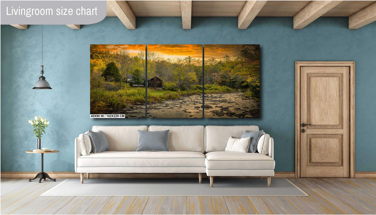 Hudson River Wall Art - Adirondack Landscape Canvas Print | Vibrant Autumn Decor